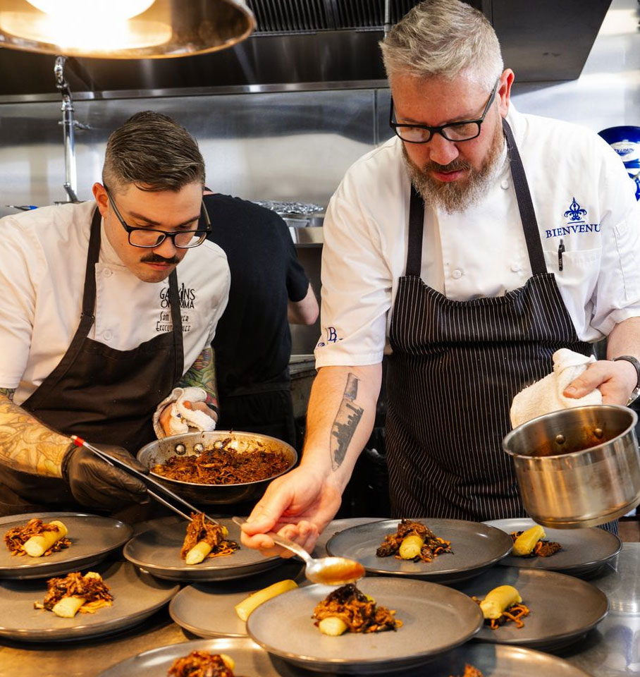Chefs preparing food